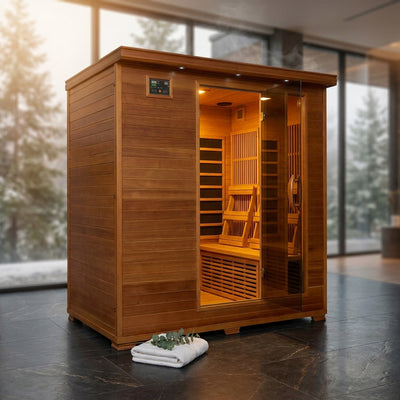 6-Person Cedar Infrared Sauna with 10 Carbon Heaters