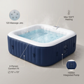 73'' X 73'' Inflatable Hot Tub Portable, Outdoor Massage Jets Home Spa Tub, Multifunction Hidden Pump, Cover, Storage Bag, Floor Mat, 4 Filters, 2 Cup Holder, Max 104℉, 910L