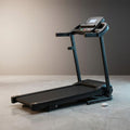 Folding Treadmill with Manual Incline, Fitness Workout Exercise Machine LCD Screen, Shock-Absorbent Running Deck, Device Holder - Black