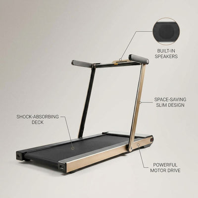Space Saving Commercial Treadmill, Slim Motorized  W/ Speakers