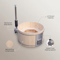PEWSHTUB Pine Hot Tub and Ice Bath 4-5 Person with Wood-Fired Heater