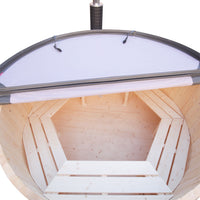 PEWSHTUB Pine Hot Tub and Ice Bath 4-5 Person with Wood-Fired Heater