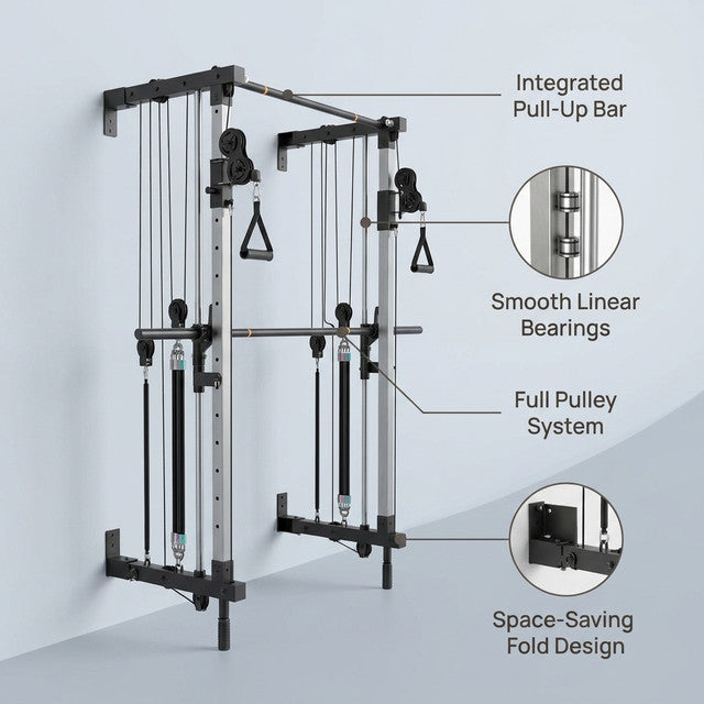 Folding Wall-Mounted Smith Machine — Lifestyle