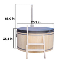 PEWSHTUB Pine Hot Tub and Ice Bath 4-5 Person with Wood-Fired Heater