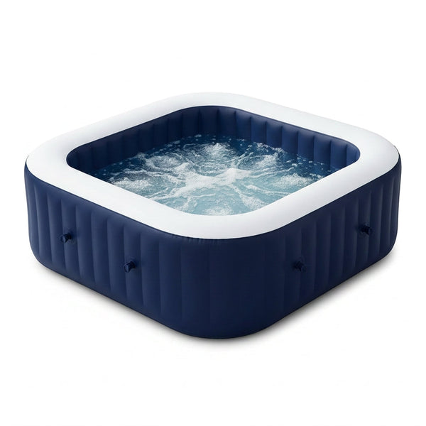73'' X 73'' Inflatable Hot Tub Portable, Outdoor Massage Jets Home Spa Tub, Multifunction Hidden Pump, Cover, Storage Bag, Floor Mat, 4 Filters, 2 Cup Holder, Max 104℉, 910L
