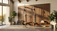 Folding Wall-Mounted Smith Machine — Lifestyle